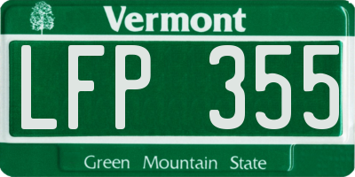 VT license plate LFP355