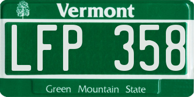 VT license plate LFP358