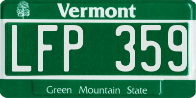 VT license plate LFP359