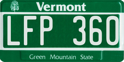 VT license plate LFP360