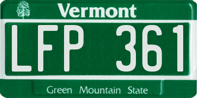 VT license plate LFP361