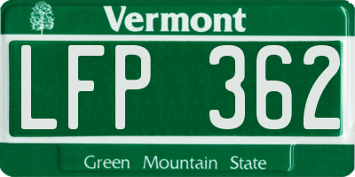VT license plate LFP362