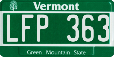 VT license plate LFP363