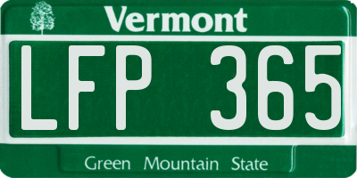 VT license plate LFP365