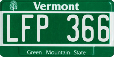 VT license plate LFP366