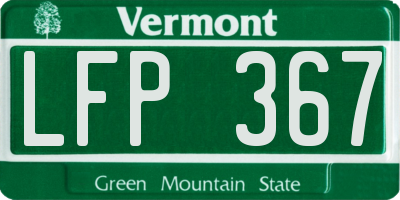 VT license plate LFP367