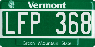 VT license plate LFP368