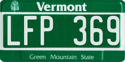 VT license plate LFP369