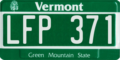 VT license plate LFP371
