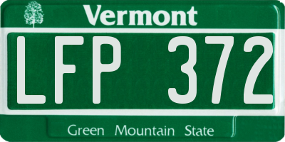 VT license plate LFP372