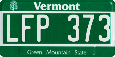 VT license plate LFP373