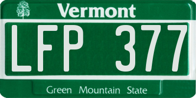 VT license plate LFP377