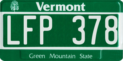 VT license plate LFP378