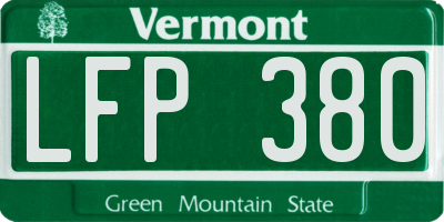 VT license plate LFP380