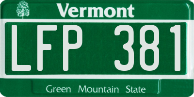 VT license plate LFP381