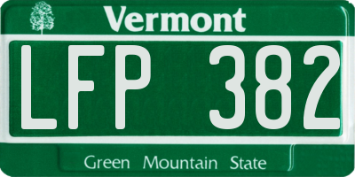 VT license plate LFP382