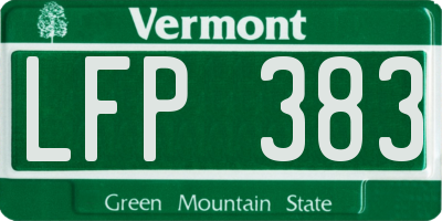 VT license plate LFP383