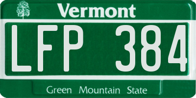 VT license plate LFP384