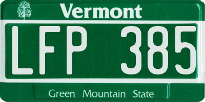 VT license plate LFP385
