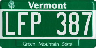 VT license plate LFP387