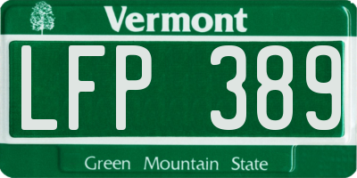 VT license plate LFP389