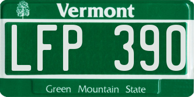 VT license plate LFP390
