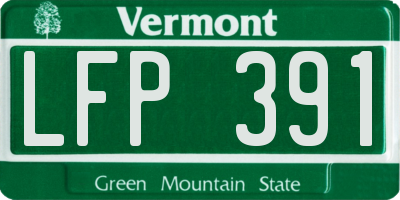 VT license plate LFP391