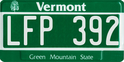 VT license plate LFP392