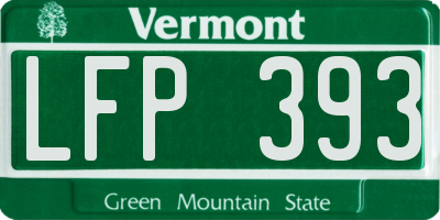 VT license plate LFP393