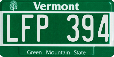 VT license plate LFP394