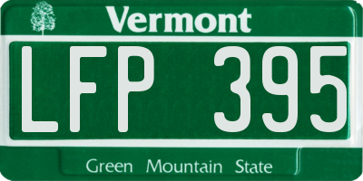 VT license plate LFP395