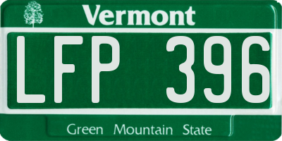 VT license plate LFP396