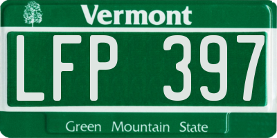 VT license plate LFP397