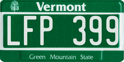 VT license plate LFP399