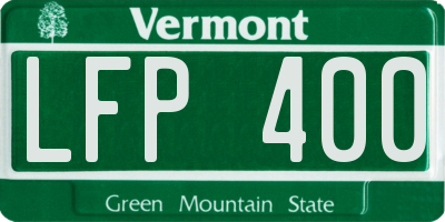 VT license plate LFP400