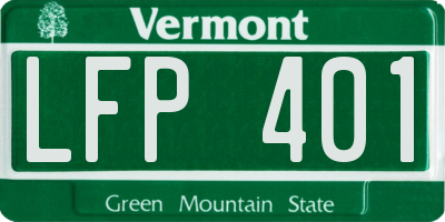 VT license plate LFP401