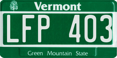 VT license plate LFP403