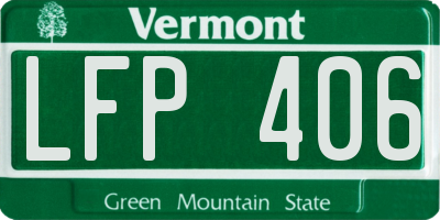 VT license plate LFP406