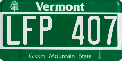 VT license plate LFP407