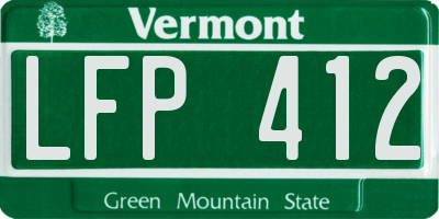 VT license plate LFP412