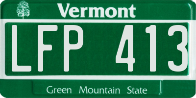 VT license plate LFP413
