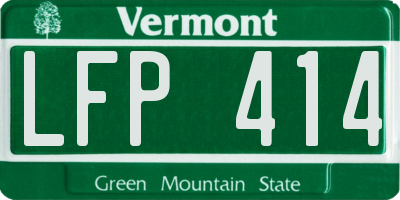 VT license plate LFP414