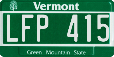VT license plate LFP415
