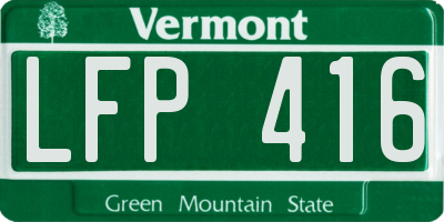 VT license plate LFP416