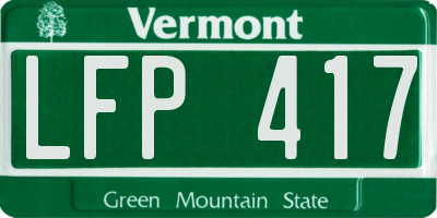 VT license plate LFP417