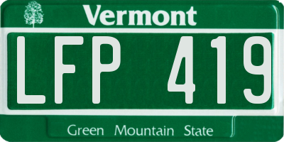 VT license plate LFP419