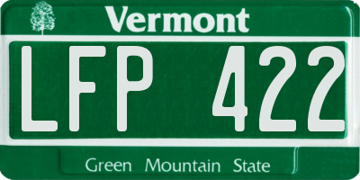 VT license plate LFP422