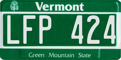 VT license plate LFP424