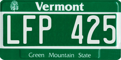 VT license plate LFP425