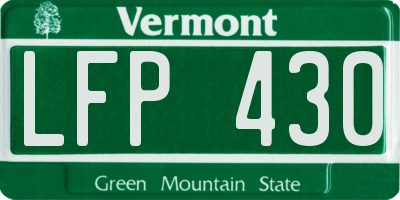 VT license plate LFP430